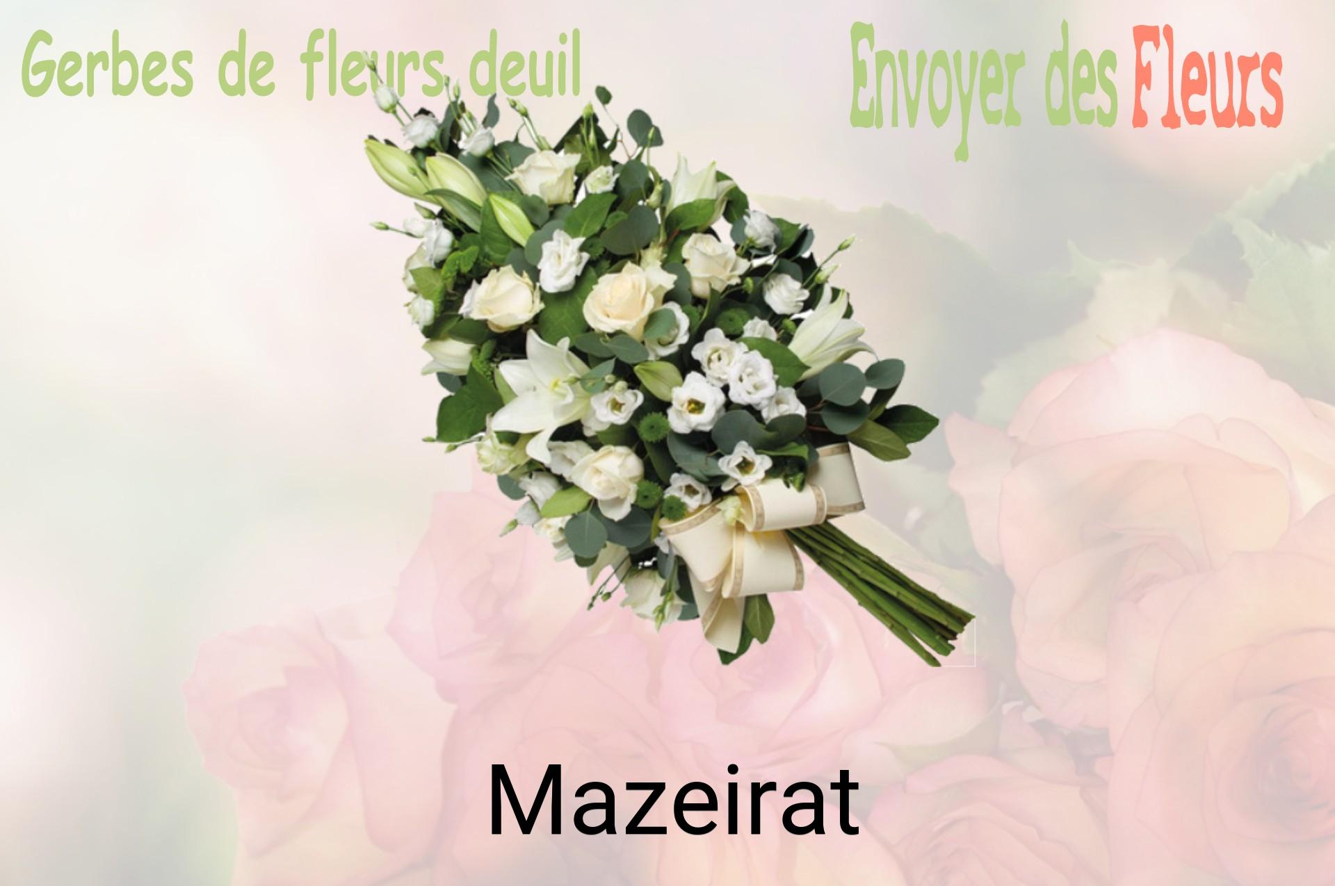 Gerbe de fleurs de deuil livrée à Mazeirat